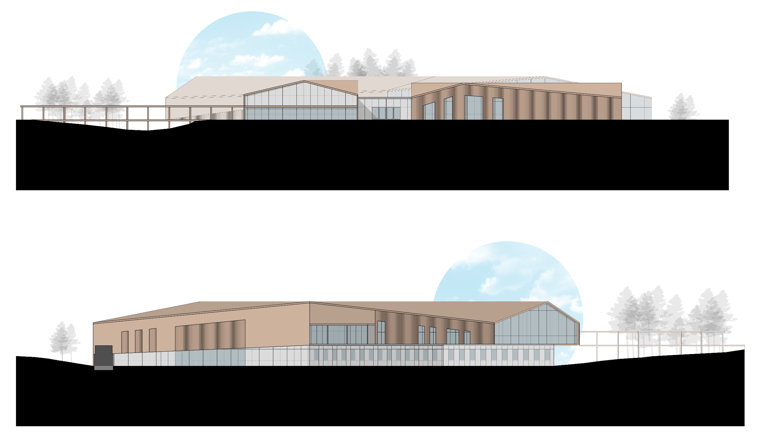 Northwest and Southeast elevations